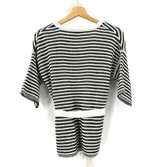 MaxMara Weekend Linen-Blend Knit Short Sleeve Wrap Cardigan Sweater Top Sz S - Picture 3 of 6